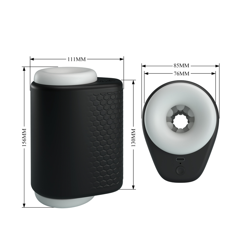 Pretty Love - DJ Girl - Thrusting Perfect Stroker - Stotende Masturbator - Zwart/Wit-Erotiekvoordeel.nl