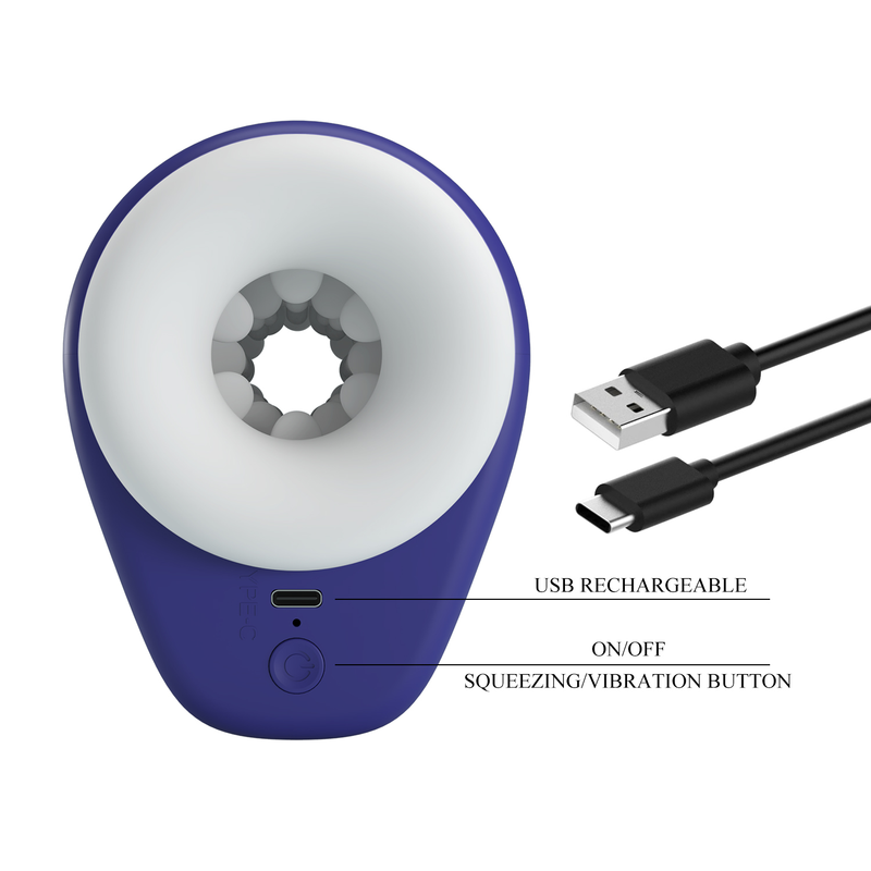 Pretty Love - DJ Lady - Squeezing Perfect Stroker - Blauw/Wit-Erotiekvoordeel.nl