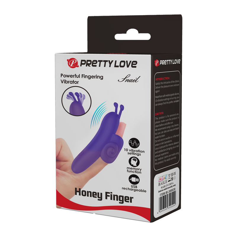 Pretty Love - Snail - Krachtige Vinger Vibrator - Paars-Erotiekvoordeel.nl
