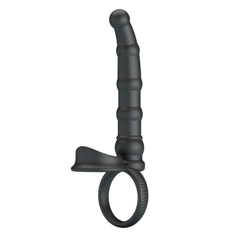 Pretty Love - Tatum - Anale Vibrator met Penisring - Zwart-Erotiekvoordeel.nl