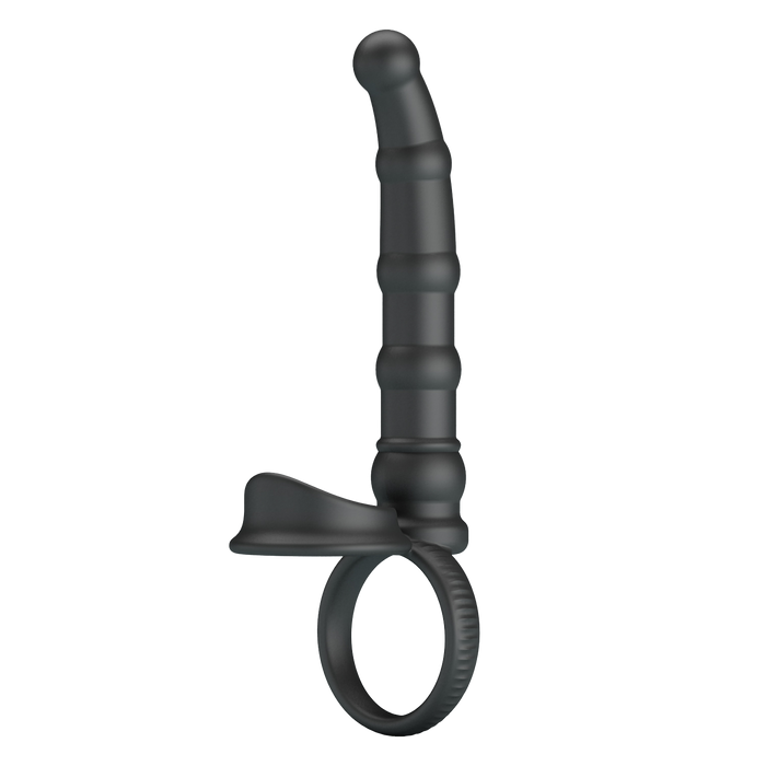 Pretty Love - Tatum - Anale Vibrator met Penisring - Zwart-Erotiekvoordeel.nl