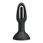 Pretty Love - Hubert - Vibrerende Buttplug - Anaal Vibrator - Met Wiebelend Tongetje - Zwart-Erotiekvoordeel.nl