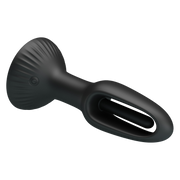 Pretty Love - Hubert - Vibrerende Buttplug - Anaal Vibrator - Met Wiebelend Tongetje - Zwart-Erotiekvoordeel.nl