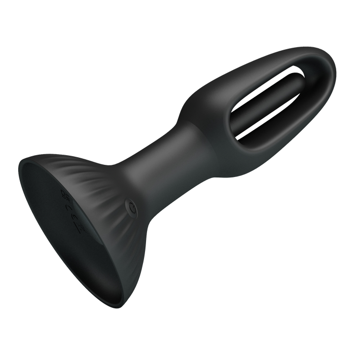 Pretty Love - Hubert - Vibrerende Buttplug - Anaal Vibrator - Met Wiebelend Tongetje - Zwart-Erotiekvoordeel.nl