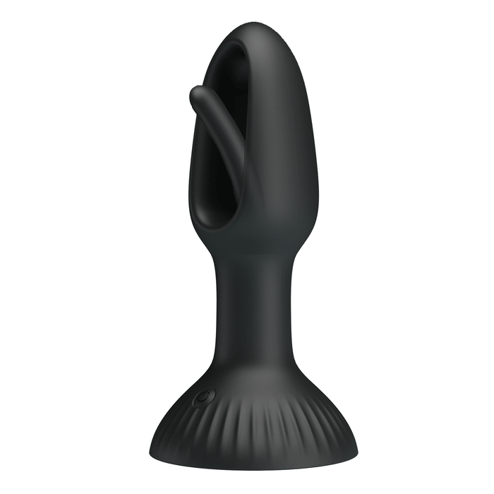 Pretty Love - Hubert - Vibrerende Buttplug - Anaal Vibrator - Met Wiebelend Tongetje - Zwart-Erotiekvoordeel.nl