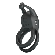 Pretty Love - Goodwin - Vibrerende Dubbele Penisring - Zwart-Erotiekvoordeel.nl