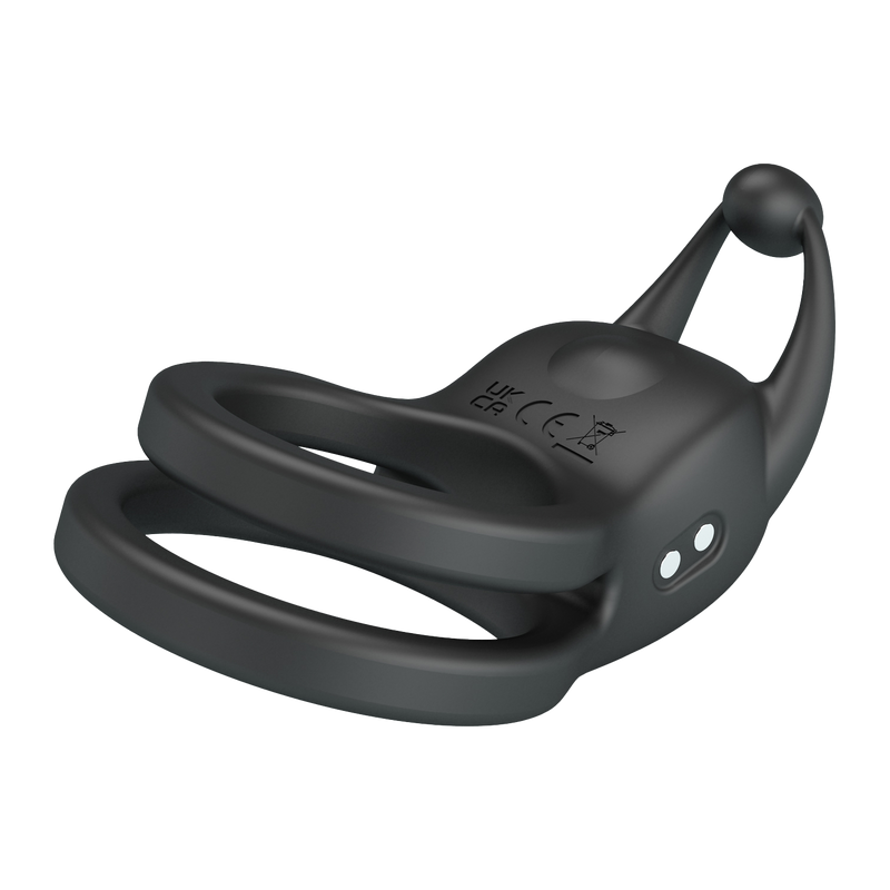 Pretty Love - Goodwin - Vibrerende Dubbele Penisring - Zwart-Erotiekvoordeel.nl