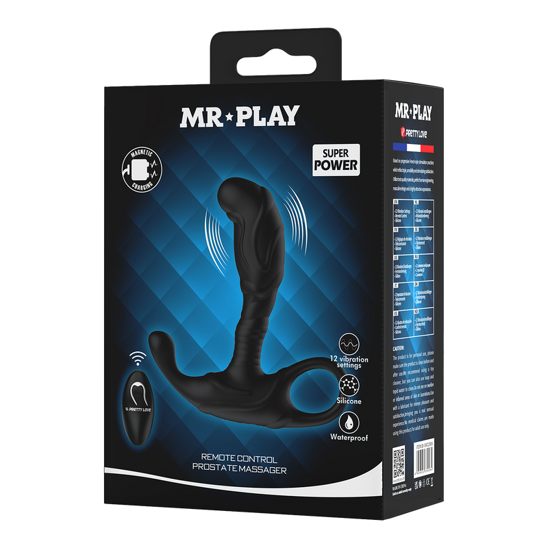 Mr. Play - Super Power - Prostaatstimulator met Afstandsbediening - Zwart-Erotiekvoordeel.nl