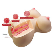 Crazy Bull - Fiona - Masturbator met Twee Ingangen en Grote Borsten - Lichte Huidskleur-Erotiekvoordeel.nl