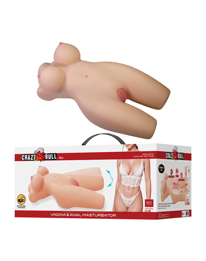 Crazy Bull - Mia - Masturbator met Verstelbare Benen - Lichte Huidskleur-Erotiekvoordeel.nl
