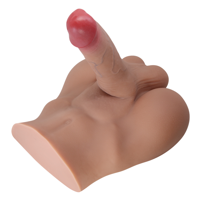 Crazy Bull - Rhyne - Masturbator met Buigzame Dildo - Lichte Huidskleur-Erotiekvoordeel.nl