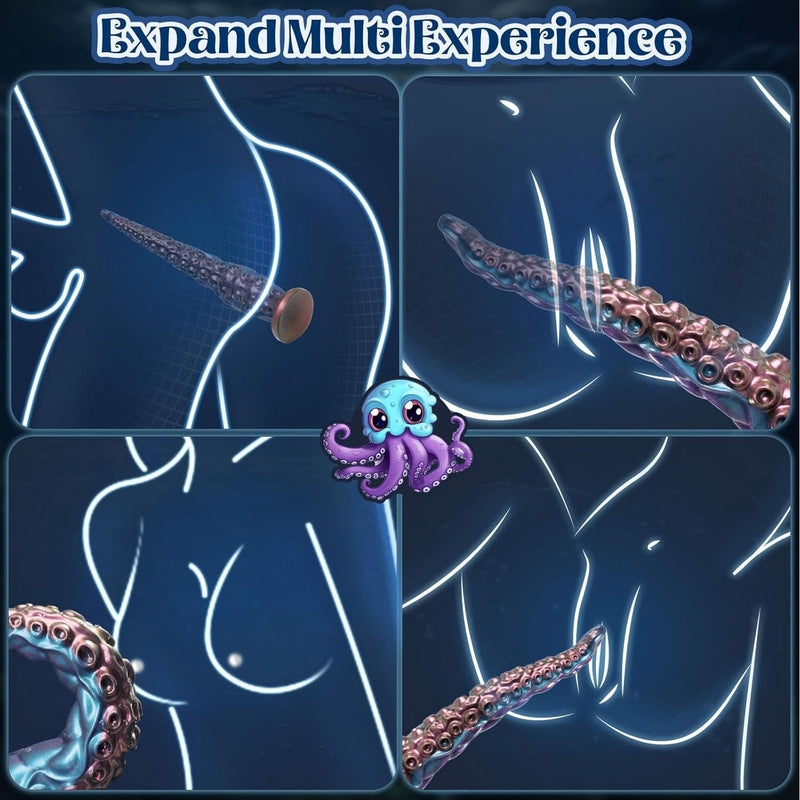 Power Monsters - Maelstrom Beastlord - Tentakel Dildo - Blauw/Paars/Goud-Erotiekvoordeel.nl