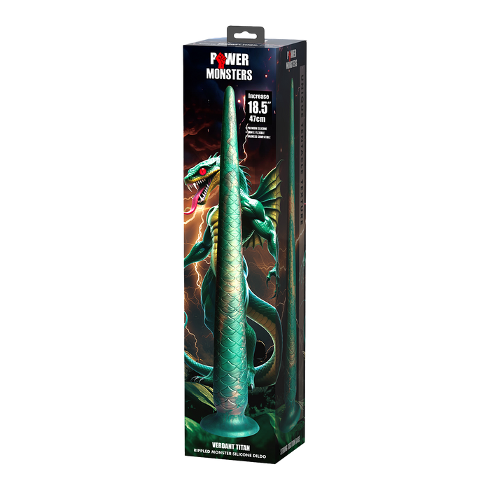 Power Monsters - Verdant Titan - Mythical Tail Dildo - Groen/Goud-Erotiekvoordeel.nl