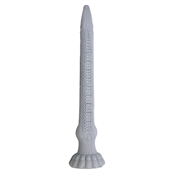 Power Monsters - Basilisk - Taps Toelopende Fantasie Dildo - Grijs-Erotiekvoordeel.nl