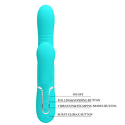 Pretty Love - Maviana - Rabbit Vibrator - Turquoise-Erotiekvoordeel.nl