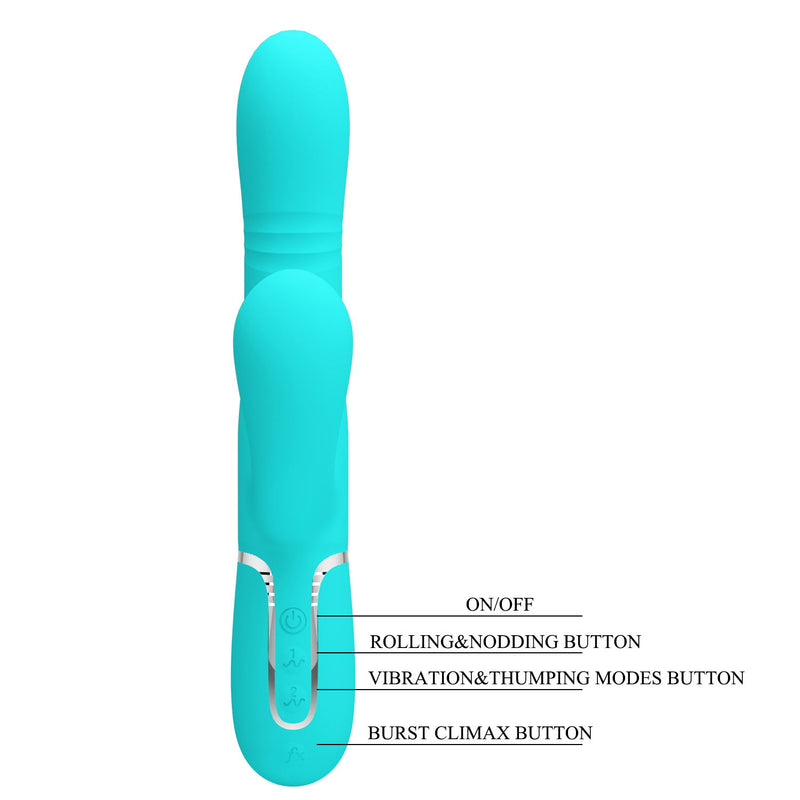 Pretty Love - Maviana - Rabbit Vibrator - Turquoise-Erotiekvoordeel.nl