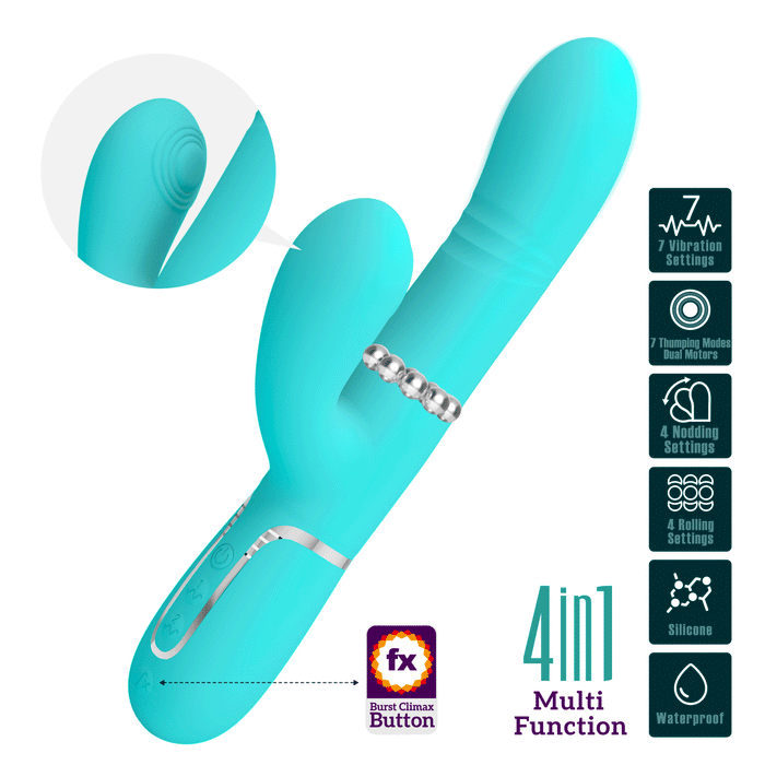 Pretty Love - Maviana - Rabbit Vibrator - Turquoise-Erotiekvoordeel.nl