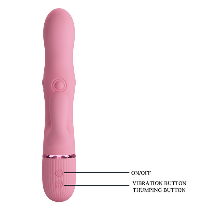 Pretty Love - Zach - Rabbit Vibrator met Vierzijdige Klopfunctie - Roze-Erotiekvoordeel.nl