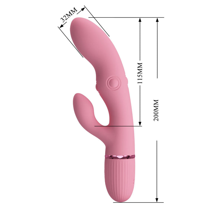 Pretty Love - Zach - Rabbit Vibrator met Vierzijdige Klopfunctie - Roze-Erotiekvoordeel.nl