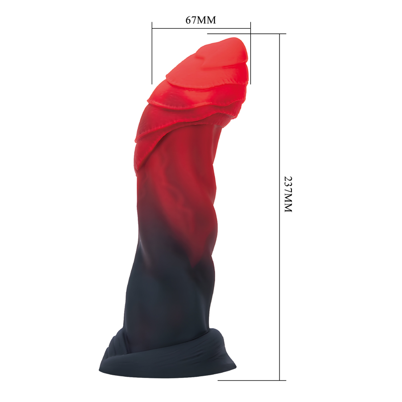Power Monsters - Infernal Goliath - Monster Dildo - 25 cm - Zwart/Rood-Erotiekvoordeel.nl