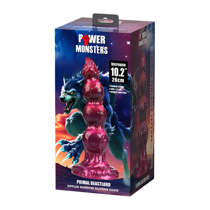 Power Monsters - Primal Beastlord - Monster Dildo - 26 cm - Rood/Roze-Erotiekvoordeel.nl