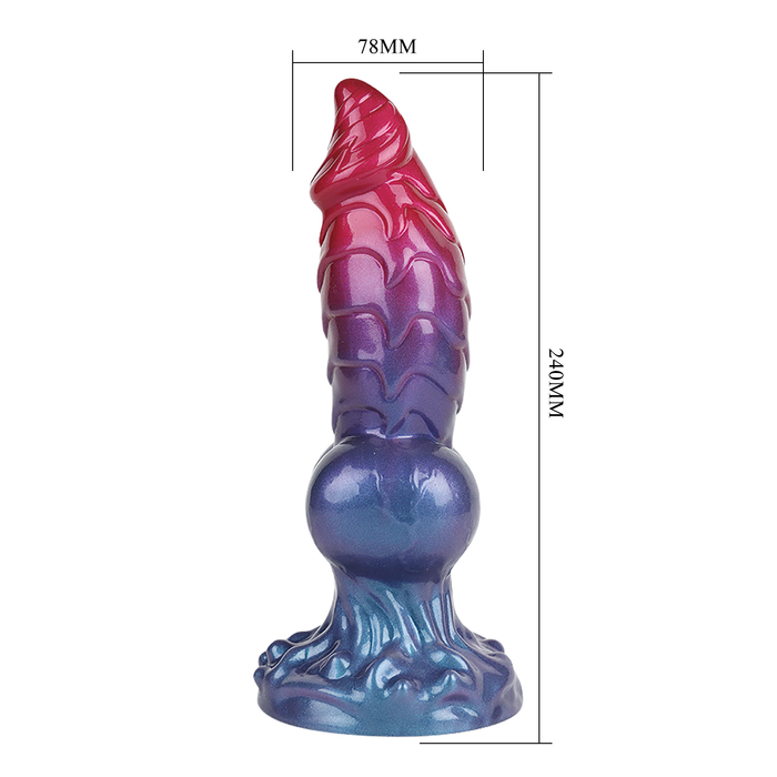 Power Monsters - Eldritch Sentinel - Monster Dildo - 24 cm - Rood/Blauw/Paars-Erotiekvoordeel.nl
