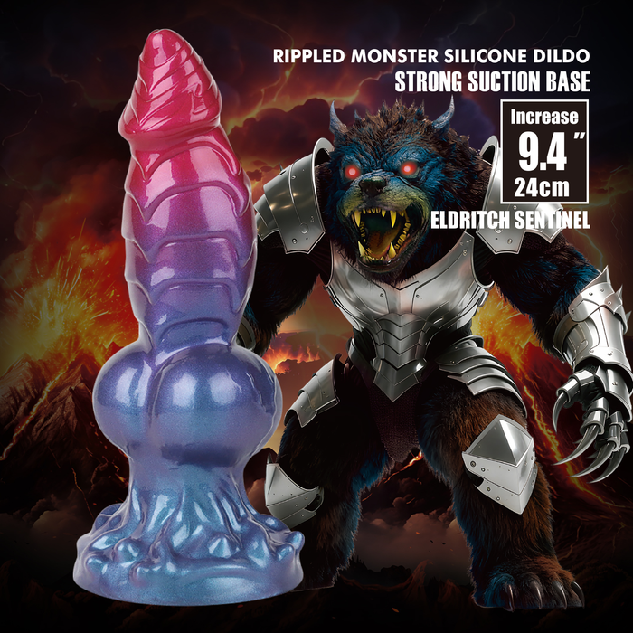 Power Monsters - Eldritch Sentinel - Monster Dildo - 24 cm - Rood/Blauw/Paars-Erotiekvoordeel.nl