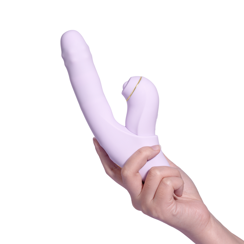 Svakom - DuoGlow – Stotende en Roterende Kralen Vibrator met Pulserende`Stimulator – Lila-Erotiekvoordeel.nl