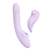 Svakom - DuoGlow – Stotende en Roterende Kralen Vibrator met Pulserende`Stimulator – Lila-Erotiekvoordeel.nl