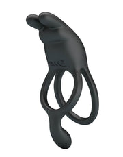 Pretty Love - Seth - Vibrerende Dubbele Cockring - Zwart-Erotiekvoordeel.nl