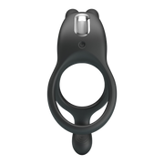 Pretty Love - Seth - Vibrerende Dubbele Cockring - Zwart-Erotiekvoordeel.nl