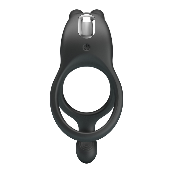 Pretty Love - Seth - Vibrerende Dubbele Cockring - Zwart-Erotiekvoordeel.nl