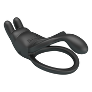 Pretty Love - Seth - Vibrerende Dubbele Cockring - Zwart-Erotiekvoordeel.nl