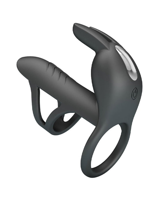 Pretty Love - Matty - Vibrerende Penis Sleeve - Zwart-Erotiekvoordeel.nl