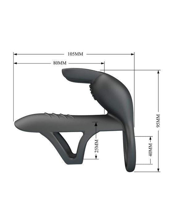 Pretty Love - Matty - Vibrerende Penis Sleeve - Zwart-Erotiekvoordeel.nl