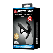 Pretty Love - Matty - Vibrerende Penis Sleeve - Zwart-Erotiekvoordeel.nl