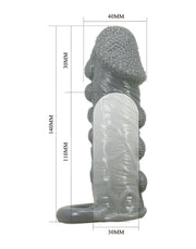 Pretty Love - Faylen - Realistische Penis Sleeve - Donkergrijs-Erotiekvoordeel.nl