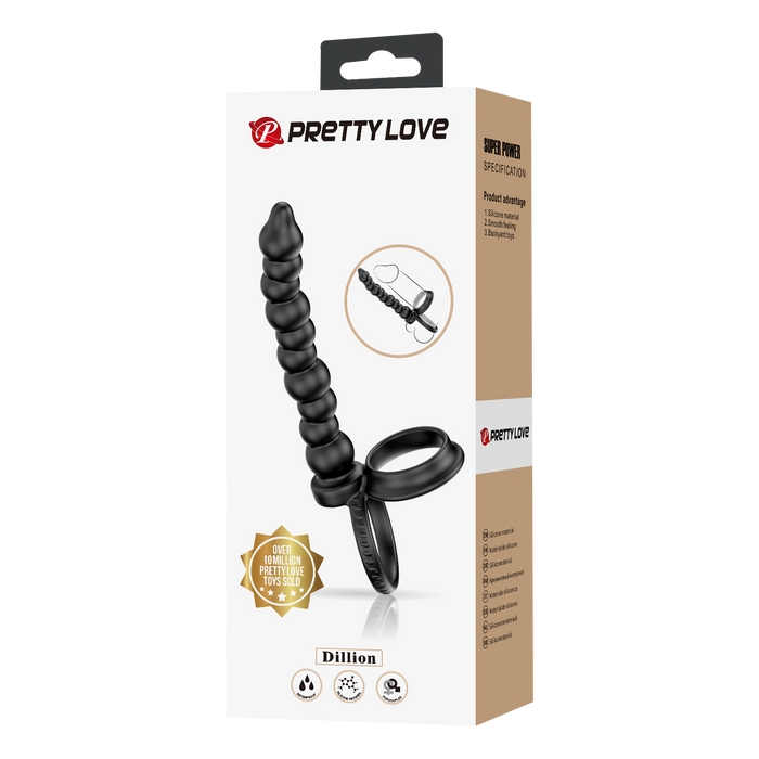 Pretty Love - Dillion - Cockring Anaal Kralen - Zwart-Erotiekvoordeel.nl