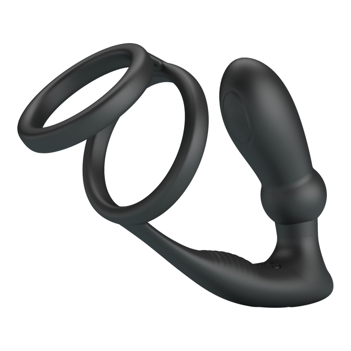 Pretty Love - Emoni - Cockring met Buttplug - Zwart-Erotiekvoordeel.nl