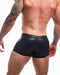 Cut4Men - Sexy Wetlook Minishort - Peekaboo - Zwart-Erotiekvoordeel.nl