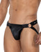 Cut4Men - Jock Snap - Jockstrap met Drukknoopjes - PU-Leder - Zwart-Erotiekvoordeel.nl