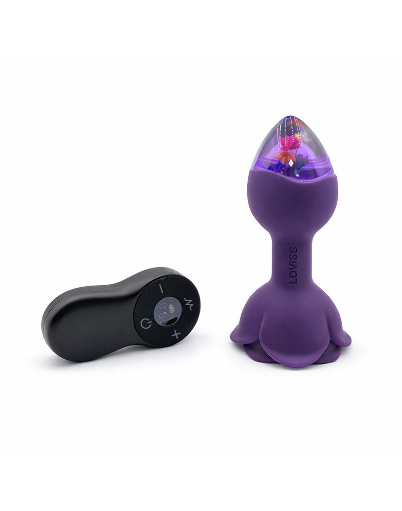 LOVISS - Posy - Garden Vibrating Butt Plug with Remote Control – Purple-Erotiekvoordeel.nl
