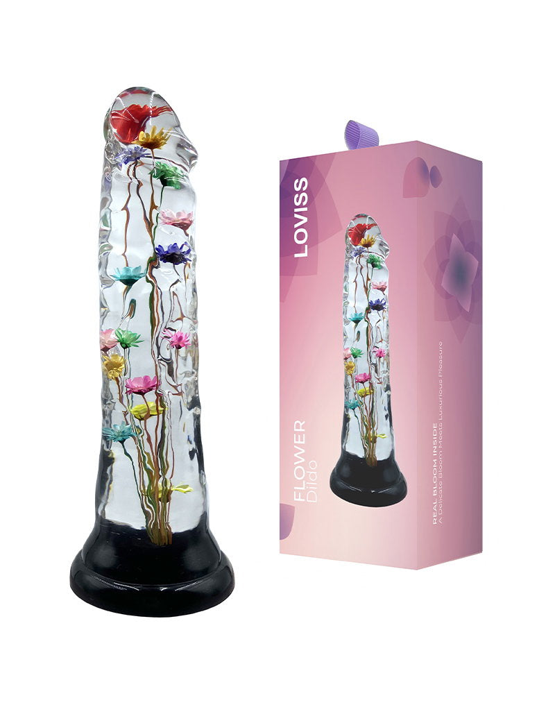 LOVISS Helichrysum Garden Flower Dildo Texture – Transparant-Erotiekvoordeel.nl