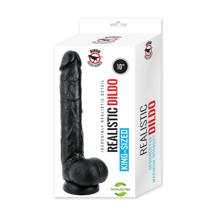 Dinoo - XL Dildo - Kong - 26 x 4.5 cm - Zwart-Erotiekvoordeel.nl