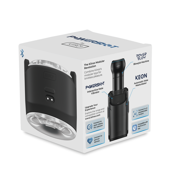 Kiiroo - Powershot - Interactieve Vibrator voor Mannen - Zwart - Ook te combineren met de Keon en/of Kiiroo Strokers-Erotiekvoordeel.nl