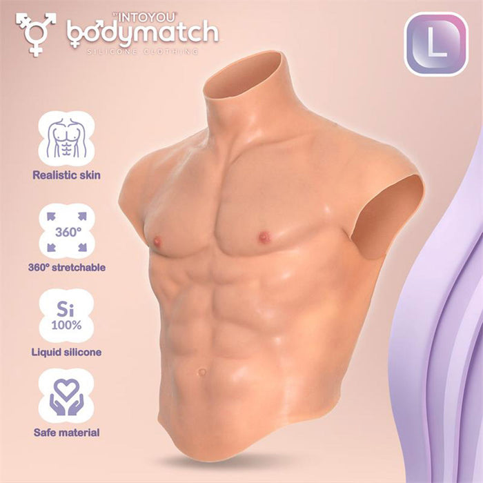 Bodymatch - Boomax - Hyperrealistisch Siliconen Mannelijk Bovenlichaam - Lichte Huidskleur-Erotiekvoordeel.nl