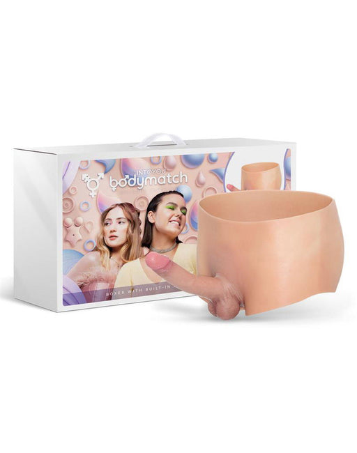 Bodymatch - Blayke - Bodysuit met Geïntegreerde Siliconen Penis - One Size - Lichte Huidskleur-Erotiekvoordeel.nl