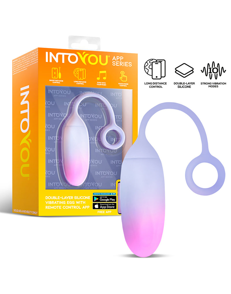 Intoyou - Vibrerend Eitje met App Control - Blauw/Roze-Erotiekvoordeel.nl
