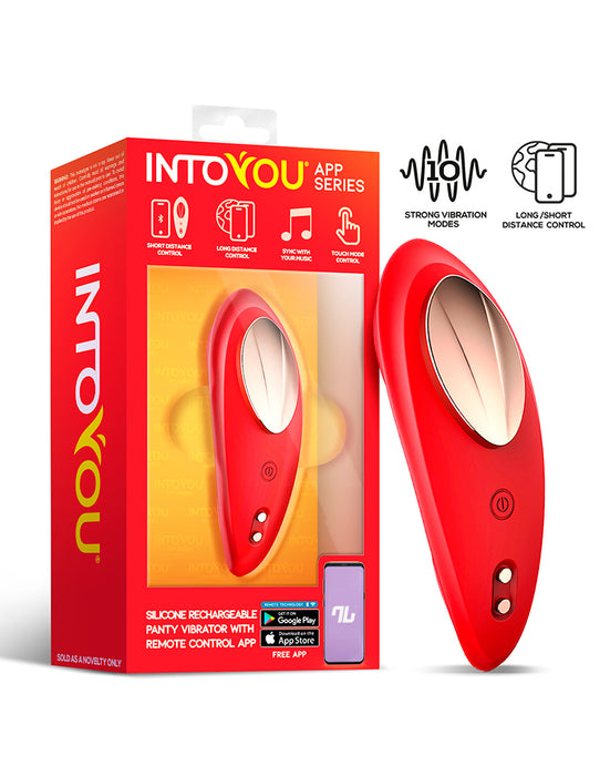 Intoyou - Panty Vibrator - Vibrerend Slipje - Met App Control - Rood-Erotiekvoordeel.nl