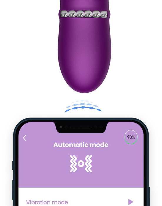 Intoyou - Sendel - Rabbit Vibrator met Bewegende Kralenring en App Control - Paars-Erotiekvoordeel.nl